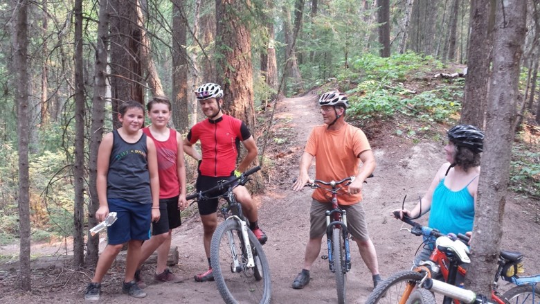 Family mountain biking