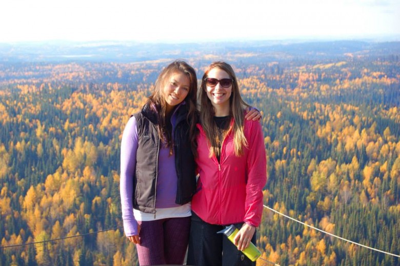 Tasha hiking with a friend