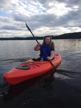 Kayaking on a lake near Prince George