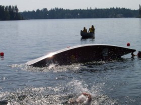 Canoeing at the lake