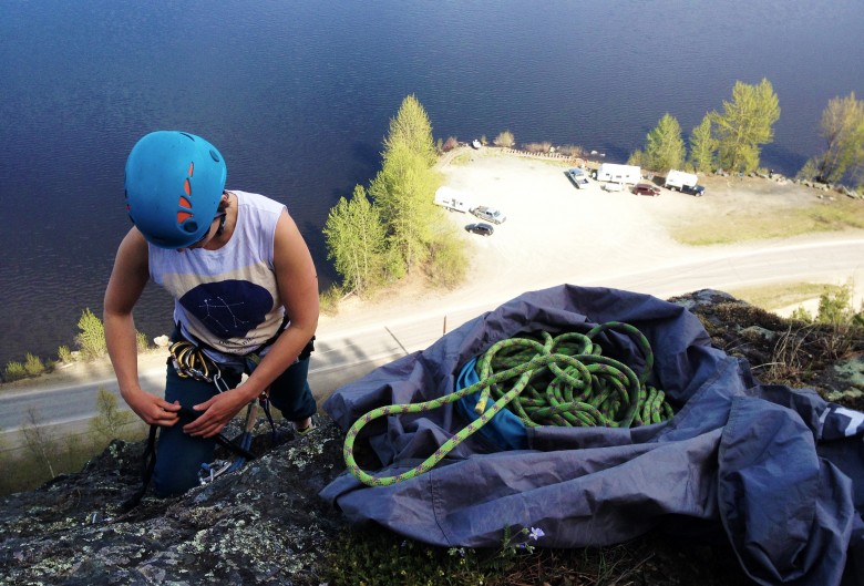 Climbing a roadside mountain