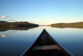 Canoe on a lake