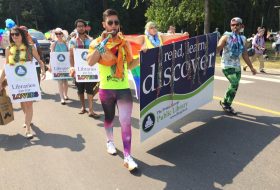 Alex walking in Prince George Pride Parade