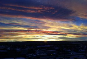 Winter sunset over Prince George