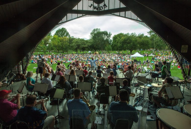 Prince George Symphony Orchestra playing in Lheidli T'enneh Memorial Park