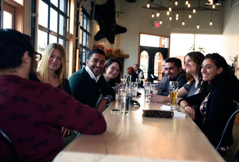 Students at a pub