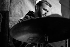 Musician playing drums