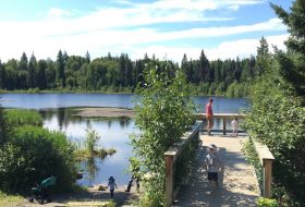 Jes's family at Shane Lake in Forests for the World.