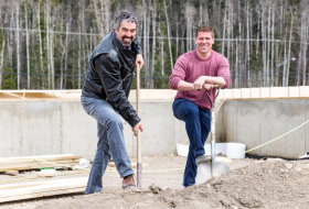 Joe breaking ground at Nechako View subdivision