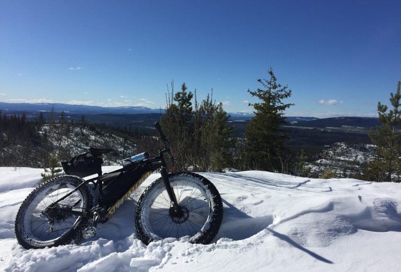 Fat bike in the snow.