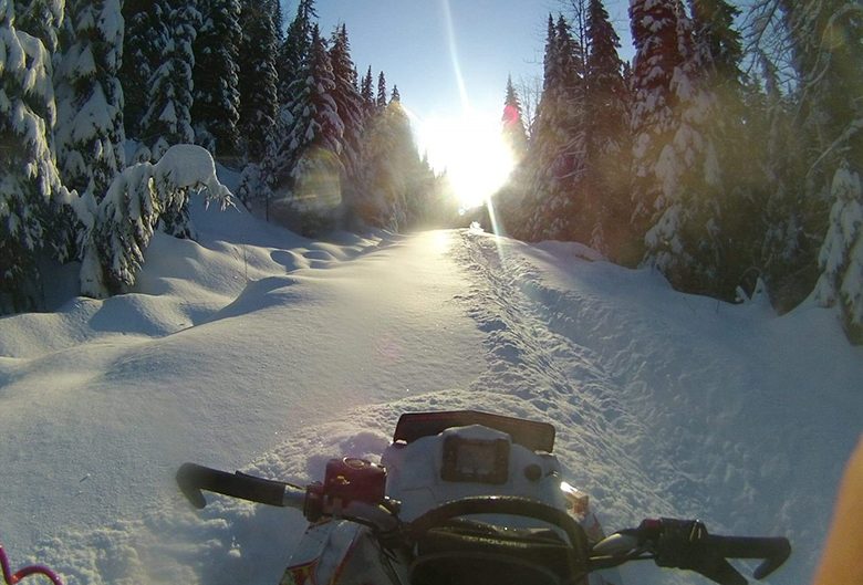 snowmobile and trail