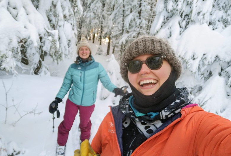 women cross country skiing