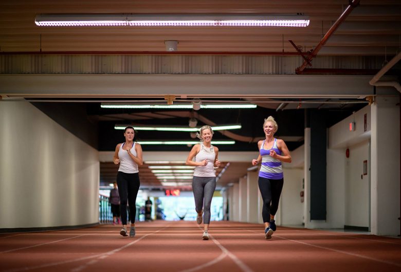 women running on a track