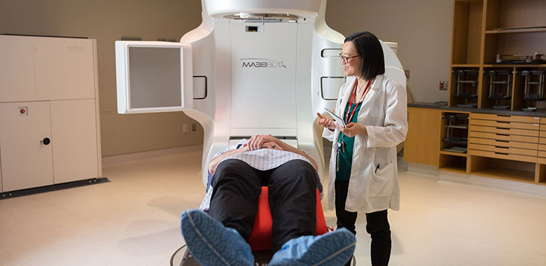 Doctor performing MRI on patient