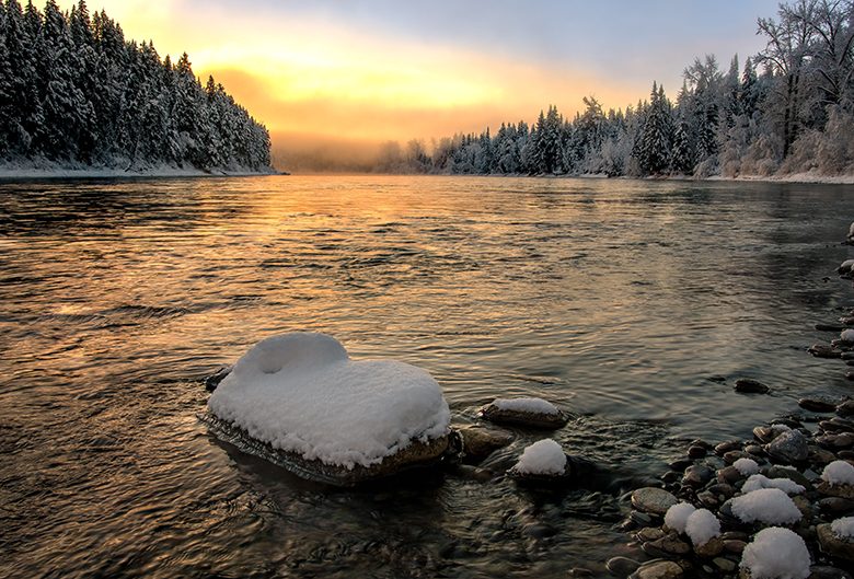 Sunset on the Nechako River.