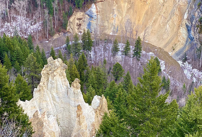 Hoodoos at Pinnacles Provincial Park.