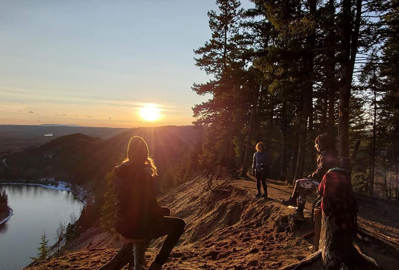 Hikers at top of Nechako Ridge.