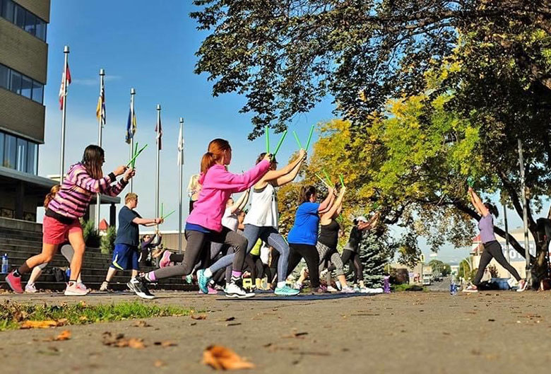 Pound class outside.