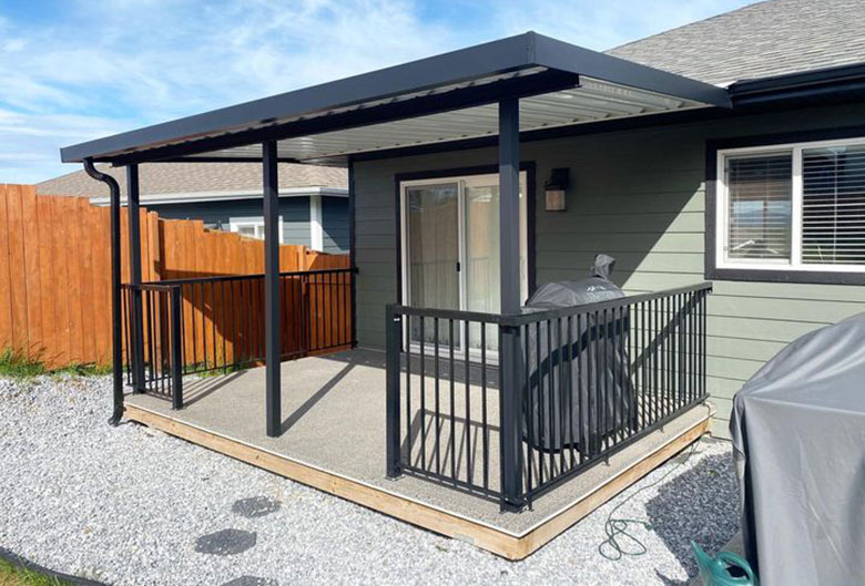 Backyard BBQ and patio.